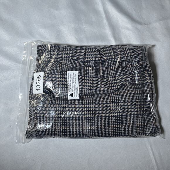Lands End Pants Women Size XL Blue Houndstooth Sport Knit High Rise Pull On Soft - Picture 8 of 8